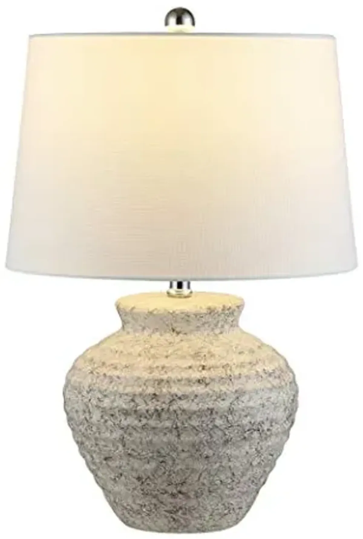 SAFAVIEH Lighting Collection Ledger Rustic Farmhouse Light Grey Ceramic 23-inch Bedroom Living Room Home Office Desk Nightstand Table Lamp (LED Bulb Included)