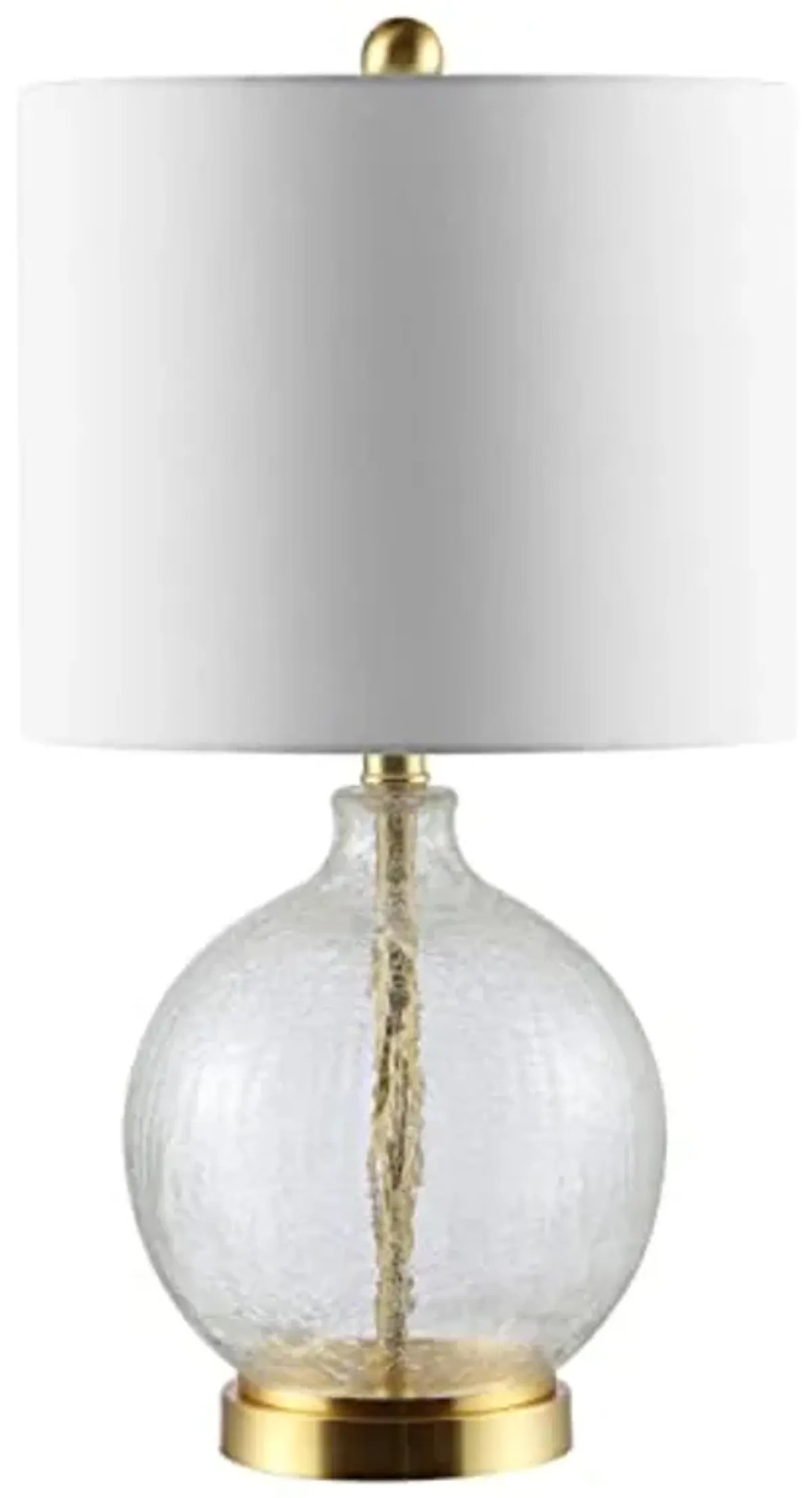 SAFAVIEH Lighting Collection Lovell Clear Glass/ Gold 22-inch Bedroom Living Room Home Office Desk Nightstand Table Lamp (LED Bulb Included)