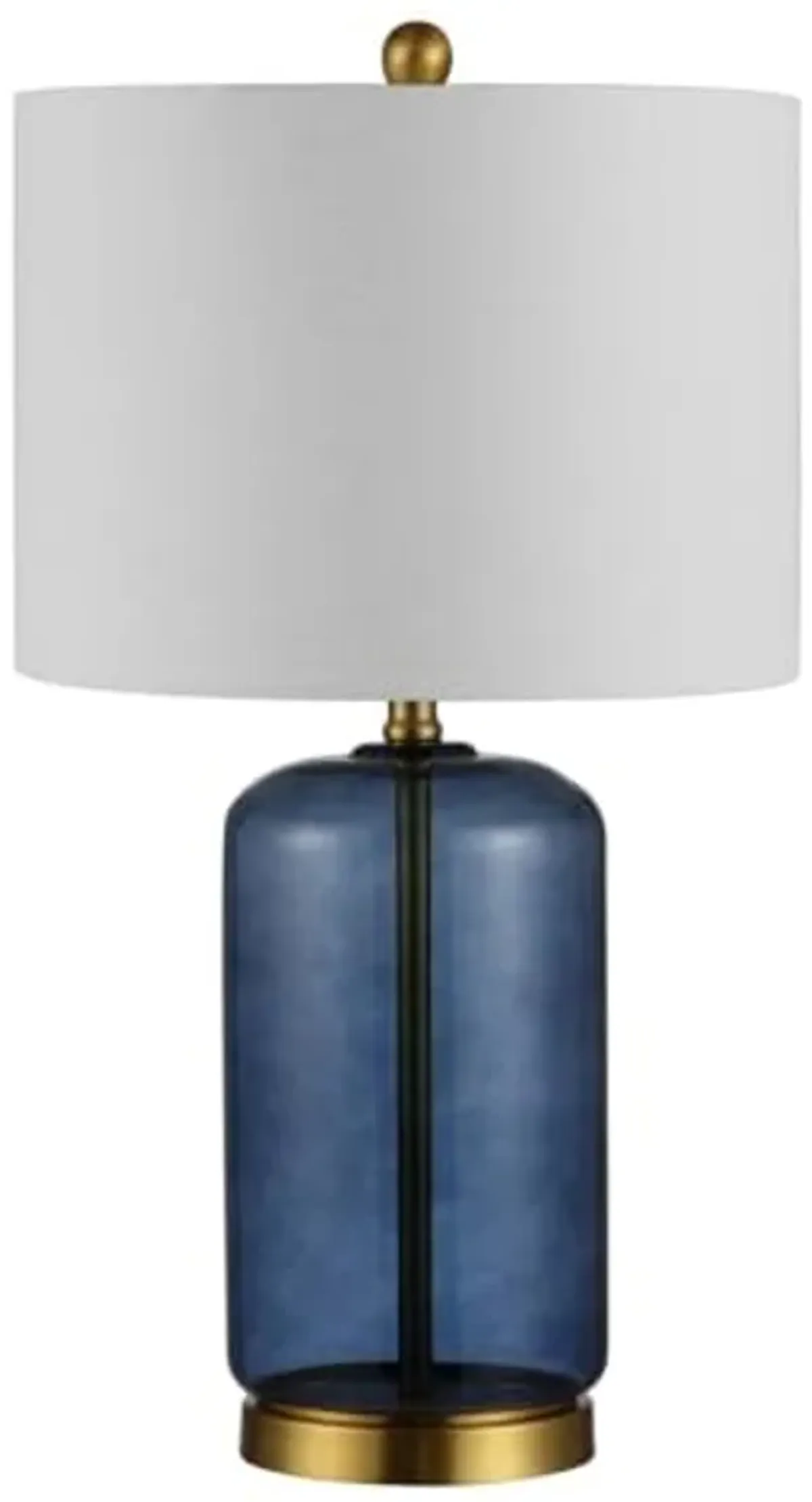 SAFAVIEH Lighting Collection Novah Blue Glass 26-inch Bedroom Living Room Home Office Desk Nightstand Table Lamp (LED Bulb Included)