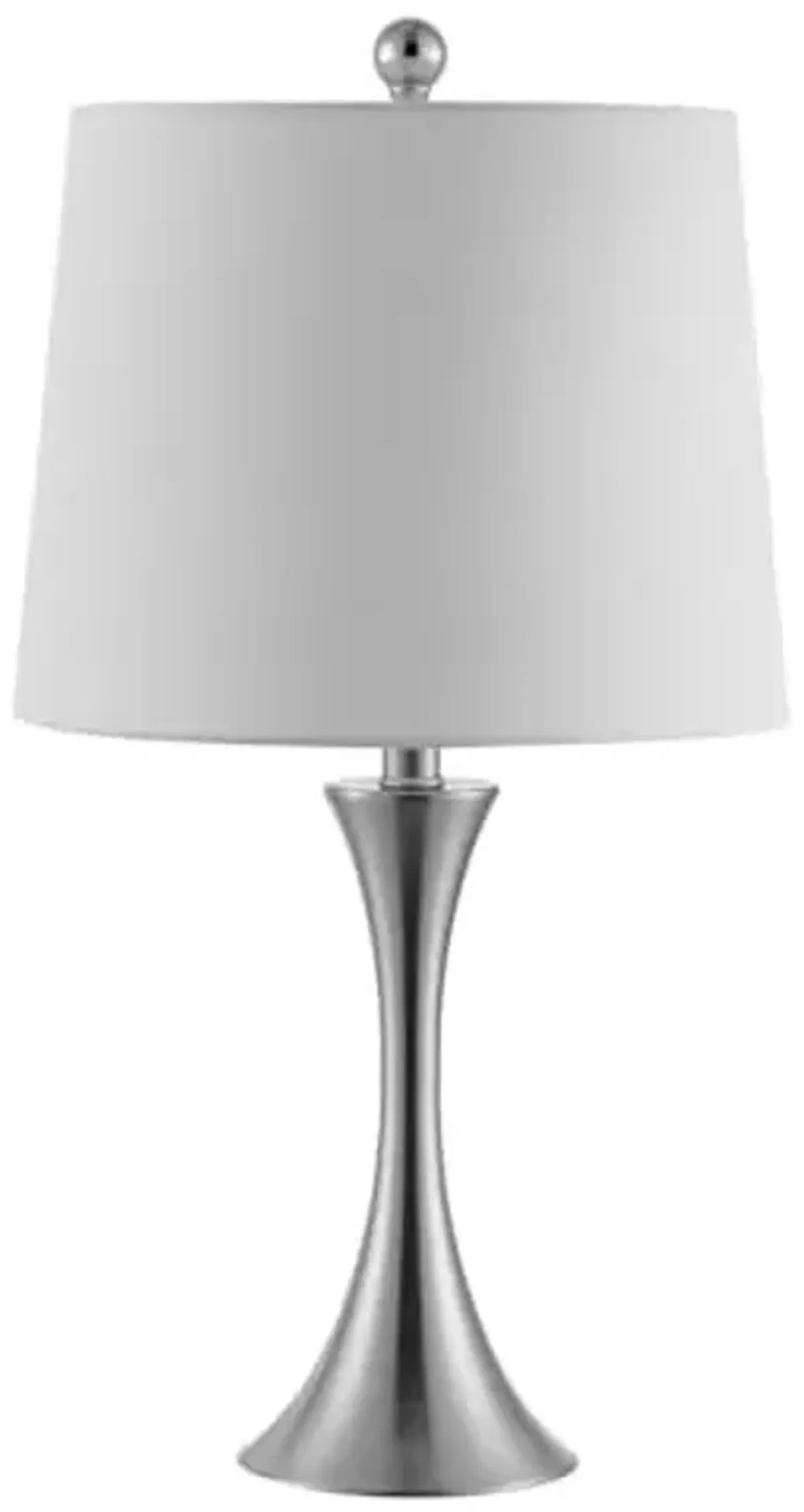 SAFAVIEH Lighting Collection Benita Modern Contemporary Nickel Iron 24-inch Bedroom Living Room Home Office Desk Nightstand Table Lamp (LED Bulb Included)