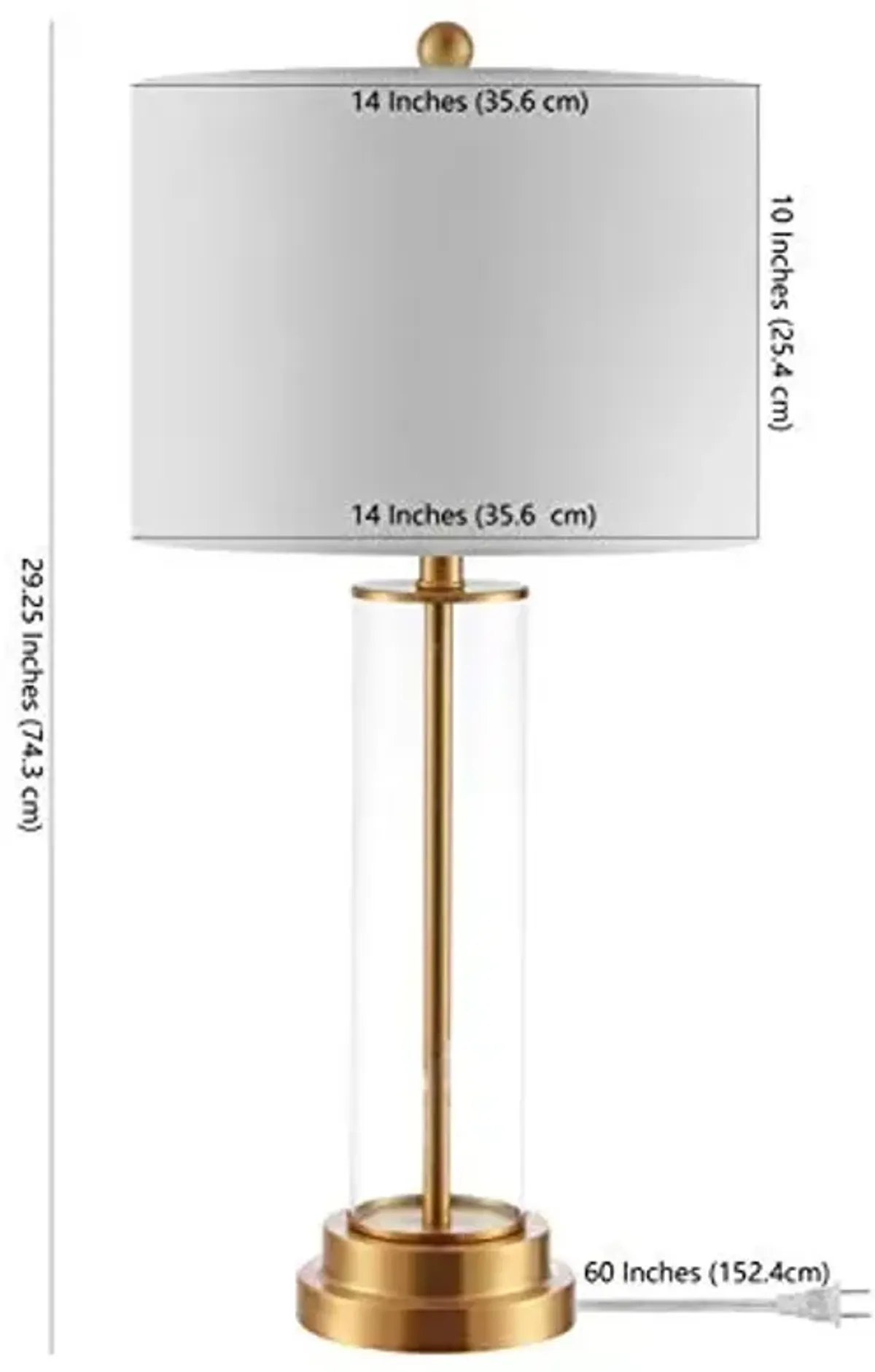 SAFAVIEH Lighting Collection Cassian Modern Contemporary Farmhouse Glass 26-inch Bedroom Living Room Home Office Desk Nightstand Table Lamp (LED Bulb Included)