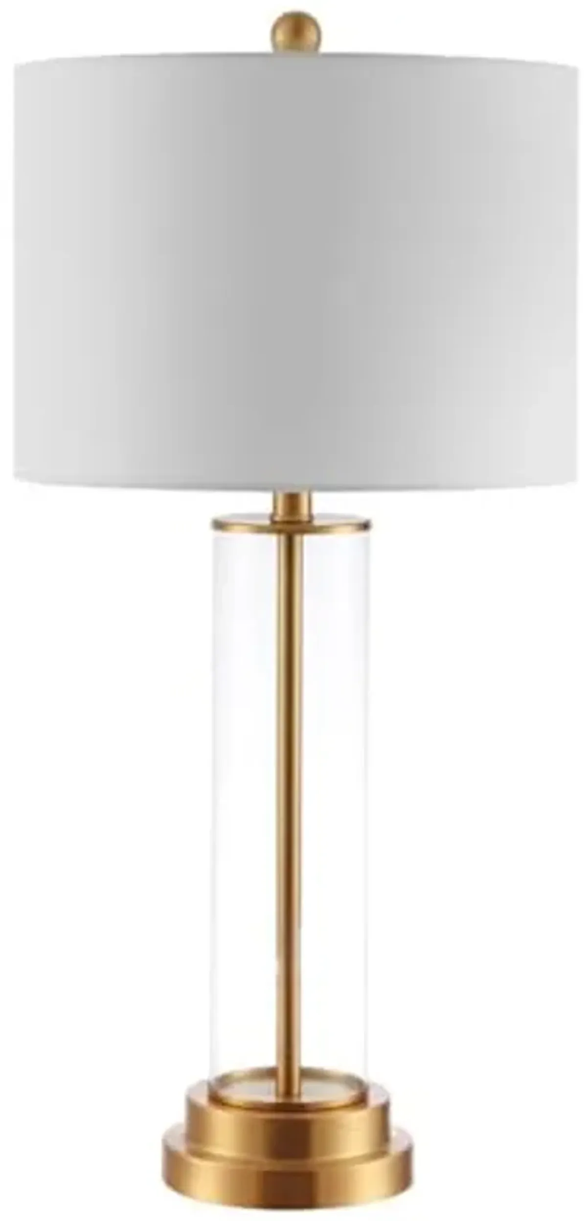 SAFAVIEH Lighting Collection Cassian Modern Contemporary Farmhouse Glass 26-inch Bedroom Living Room Home Office Desk Nightstand Table Lamp (LED Bulb Included)