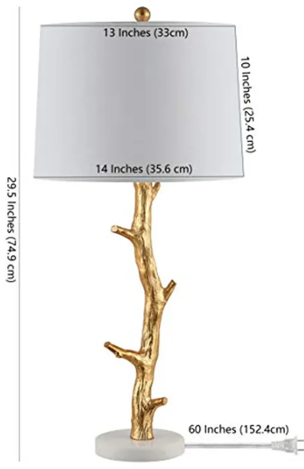 SAFAVIEH Lighting Collection Olenna Gold Tree Branch 30-inch Bedroom Living Room Home Office Desk Nightstand Table Lamp (LED Bulb Included)