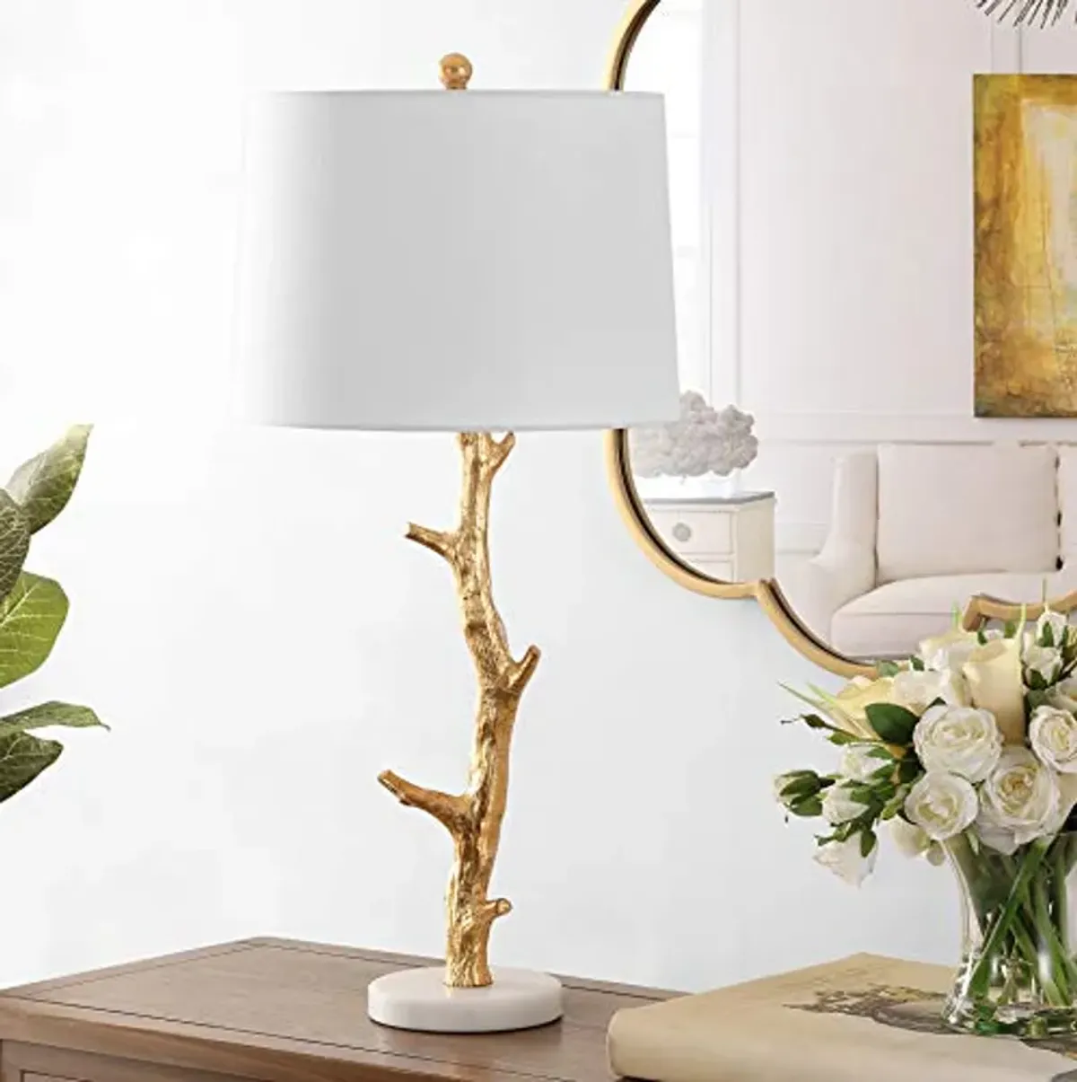 SAFAVIEH Lighting Collection Olenna Gold Tree Branch 30-inch Bedroom Living Room Home Office Desk Nightstand Table Lamp (LED Bulb Included)