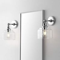 Safavieh Lighting Collection Lansor Chrome/Glass Wall Sconce (Set of 2) -LED Bulb Included SCN4066A-SET2