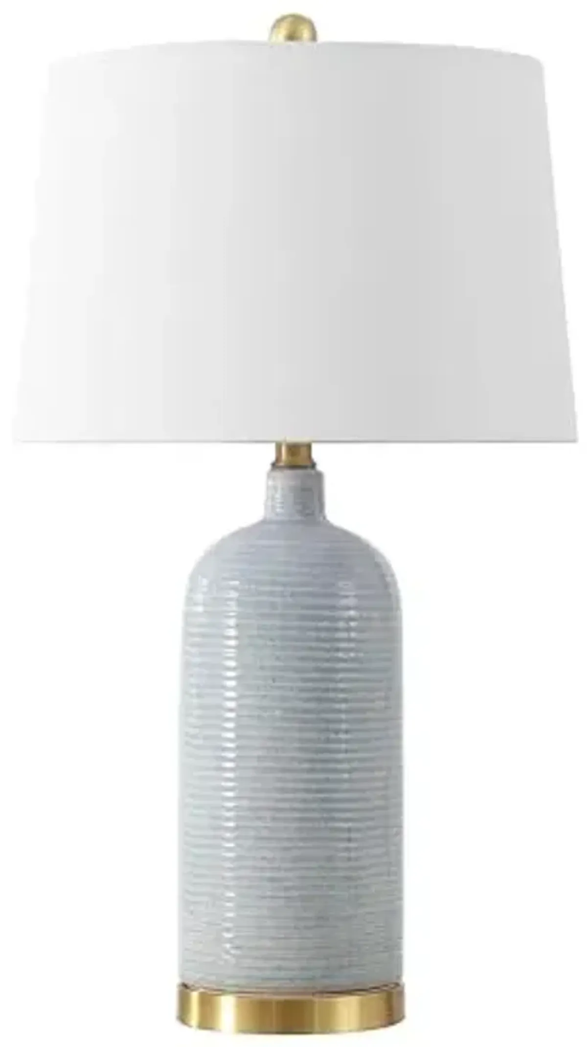 SAFAVIEH Lighting Collection Stark Blue Glass 27-inch Bedroom Living Room Home Office Desk Nightstand Table Lamp (LED Bulb Included)