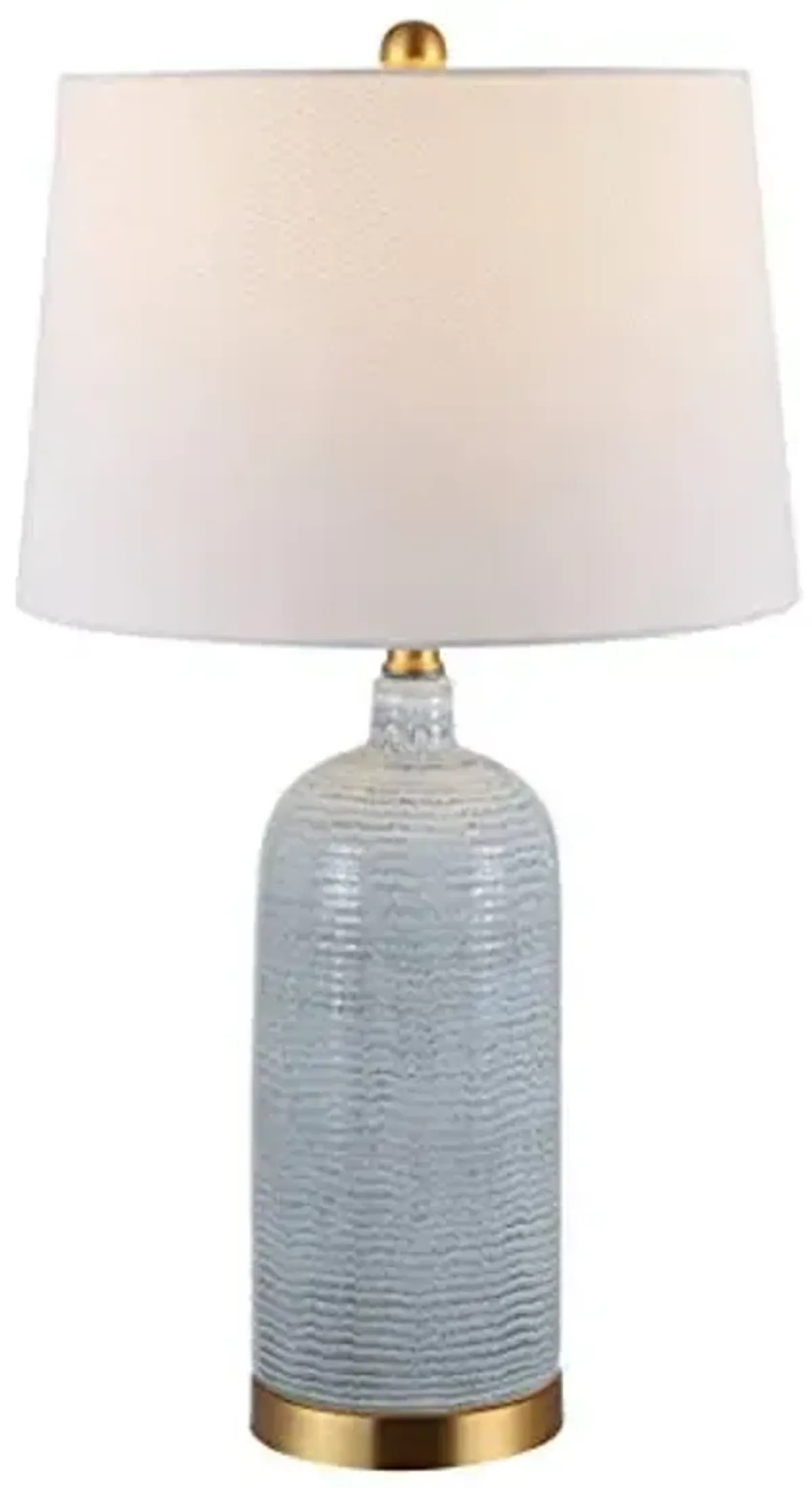 SAFAVIEH Lighting Collection Stark Blue Glass 27-inch Bedroom Living Room Home Office Desk Nightstand Table Lamp (LED Bulb Included)