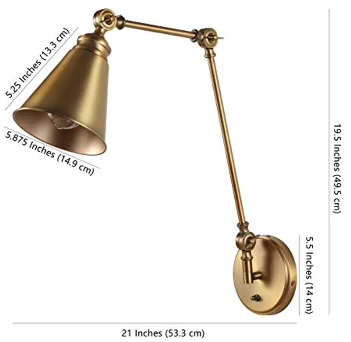 SAFAVIEH Lighting Collection Kensley Brass Wall Sconce (LED Bulb Included) SCN4067B