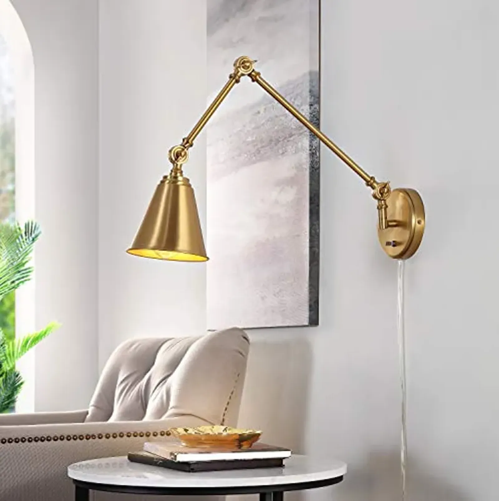 SAFAVIEH Lighting Collection Kensley Brass Wall Sconce (LED Bulb Included) SCN4067B