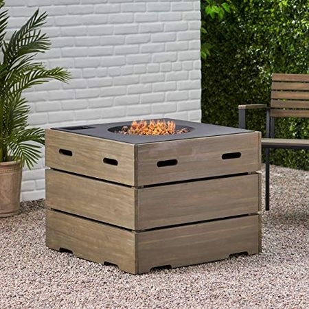 Rodeo Outdoor 40,000 BTU Square Fire Pit, Gray