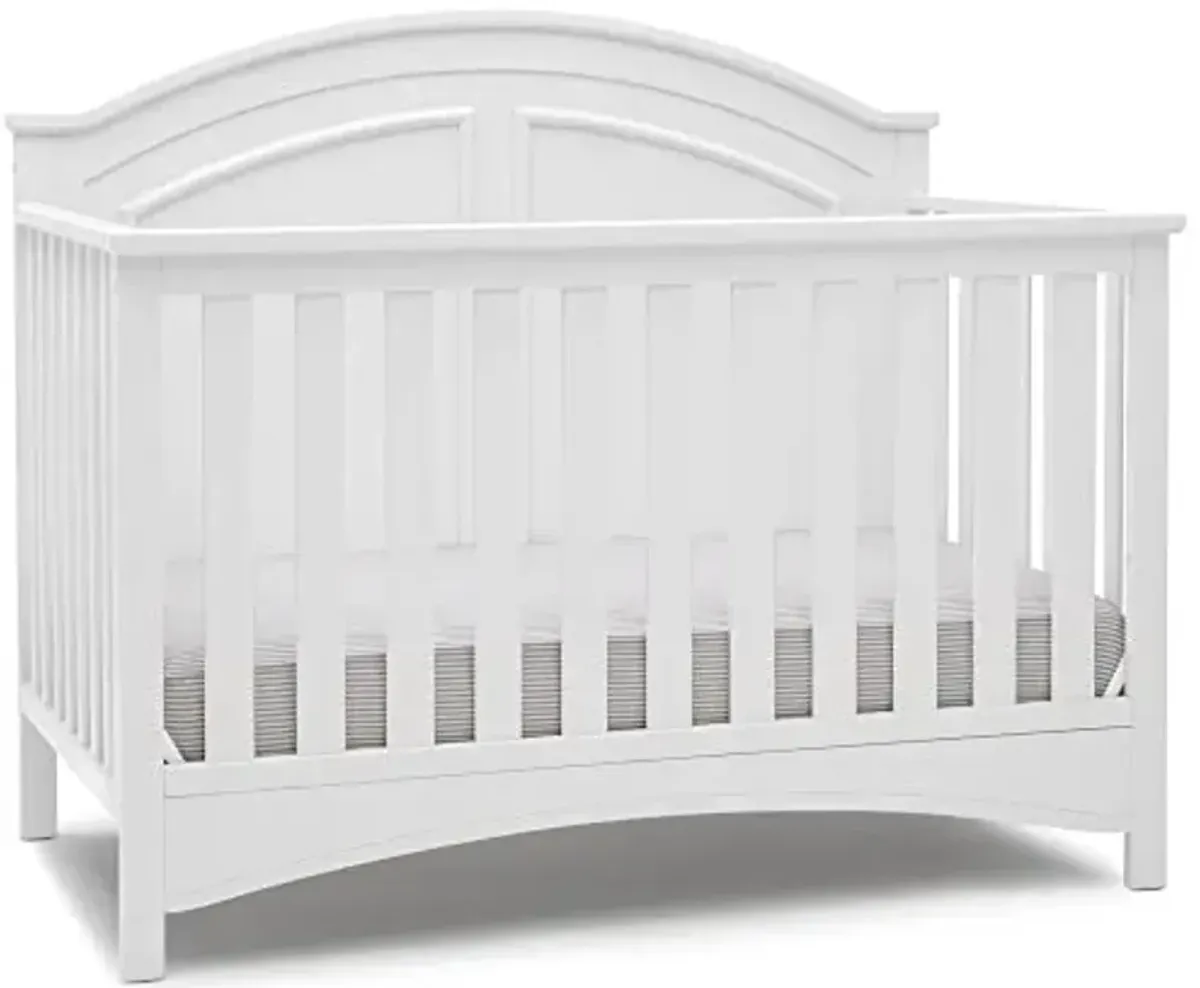 Delta Children Perry 6-in-1 Convertible Crib - Greenguard Gold Certified, Bianca White