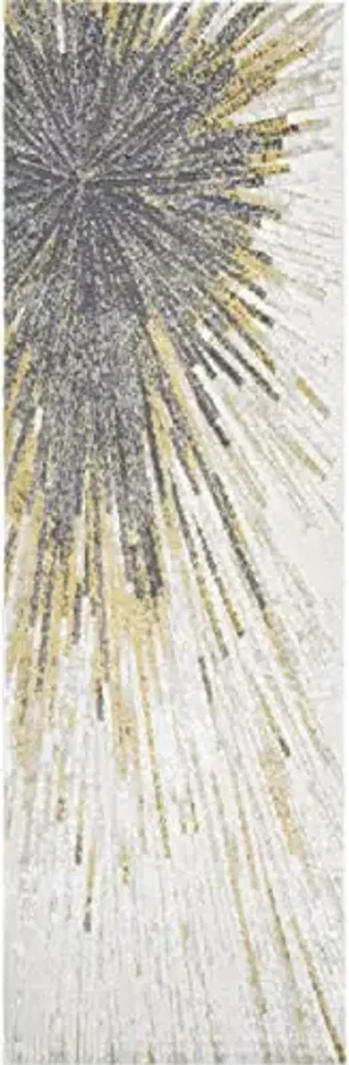 Nuloom Amaya Gold/Ivory, 2'8" x 8', Abstract, Recycled Polypropylene & Polyester, Soft and Cozy, High Traffic, Stain Resistant, Durable Runner for Bedroom, Living Room, Dining, Foyer, Entryway