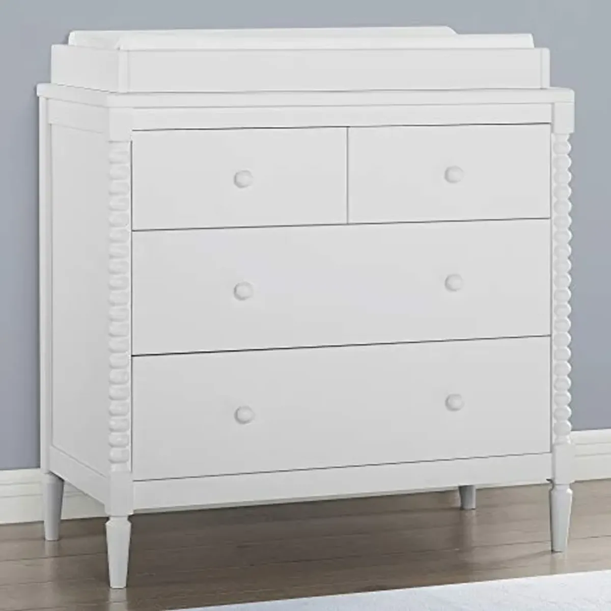 Delta Children Saint 4 Drawer Dresser with Changing Top, Bianca White