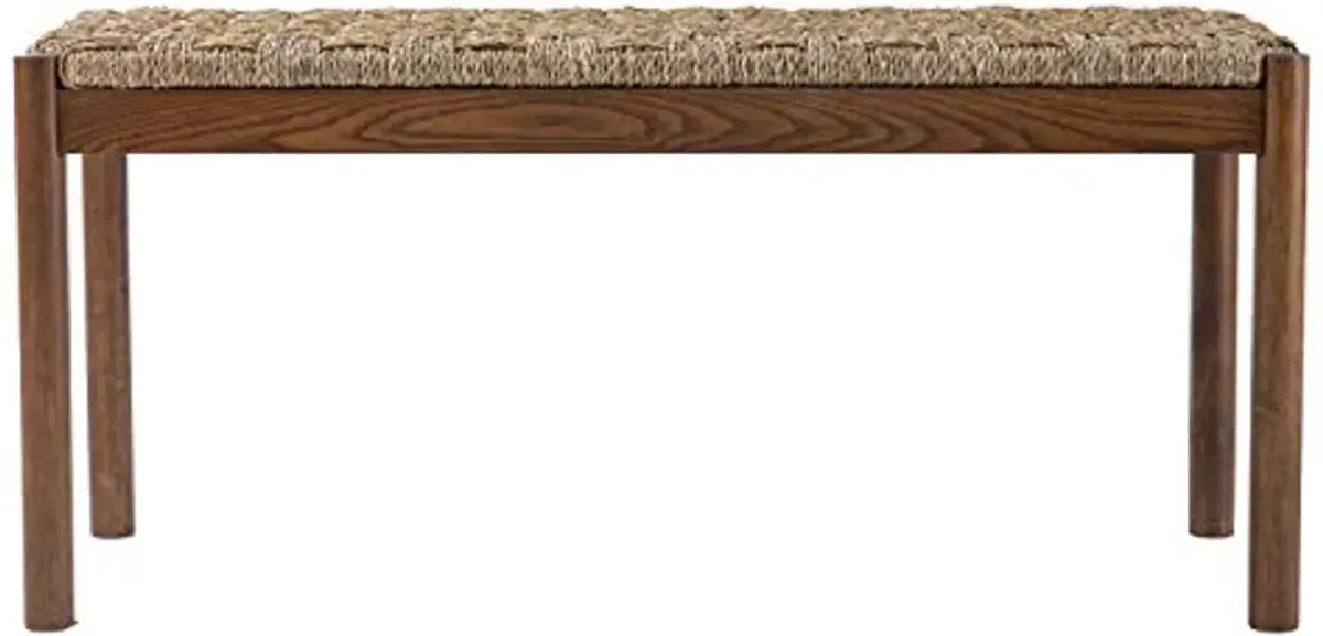 SEI Furniture Scalby Natural Seagrass Bench, Brown w/Natural Seagrass