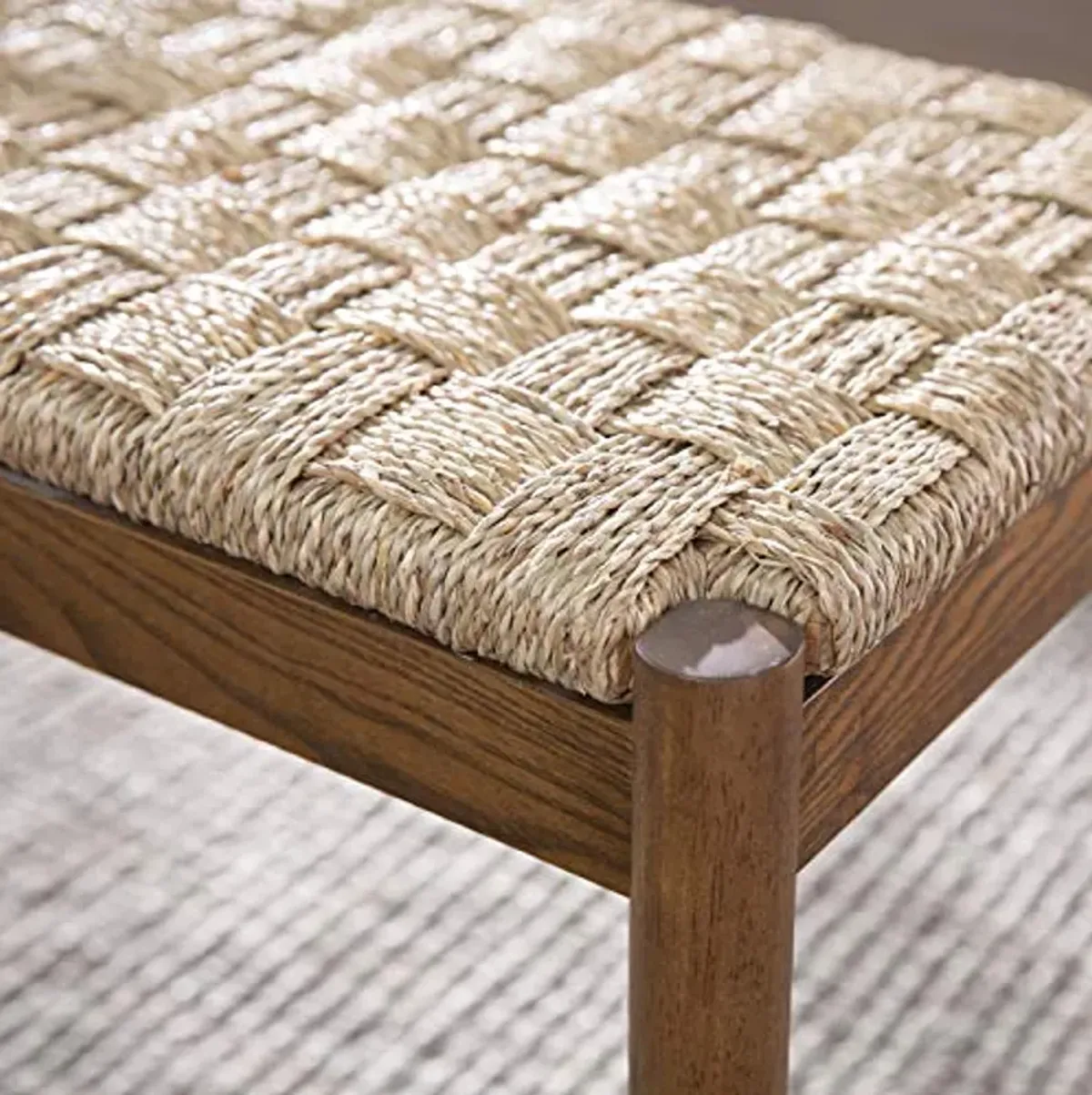 SEI Furniture Scalby Natural Seagrass Bench, Brown w/Natural Seagrass