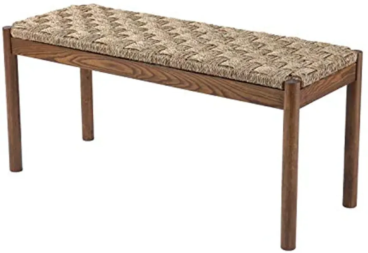 SEI Furniture Scalby Natural Seagrass Bench, Brown w/Natural Seagrass