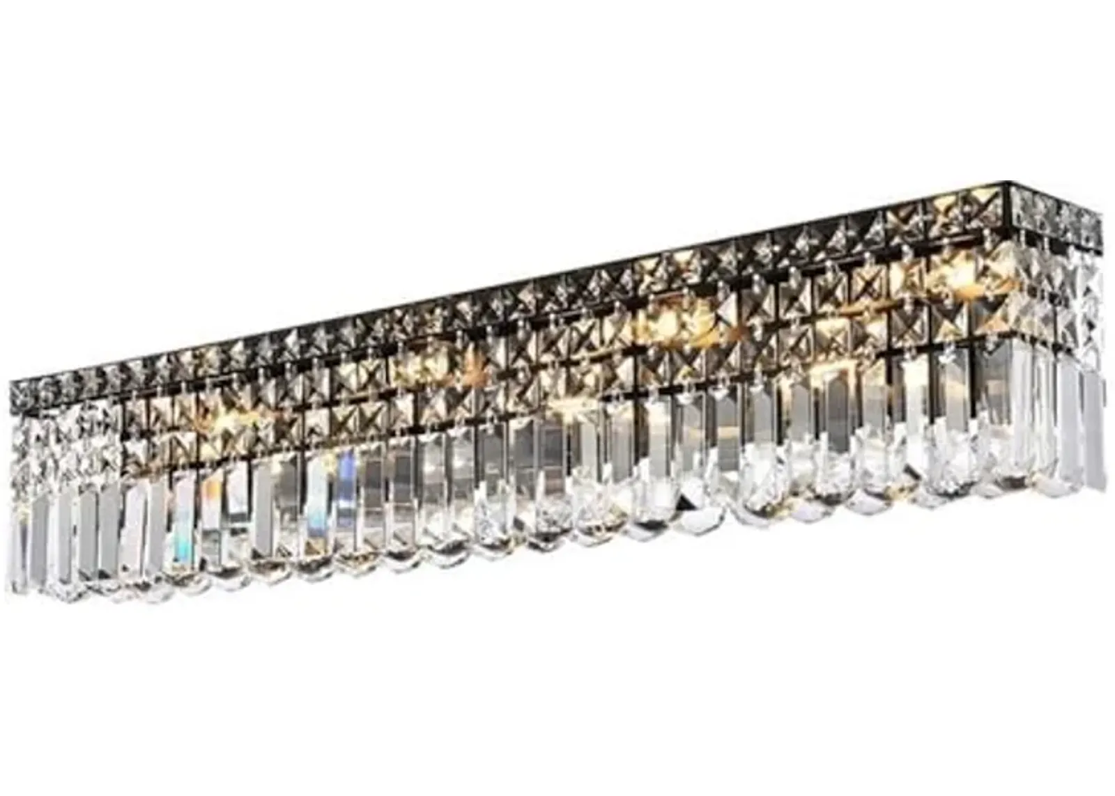 Elegant Lighting Maxime 36" Metal and Crystal Wall Sconce in Black