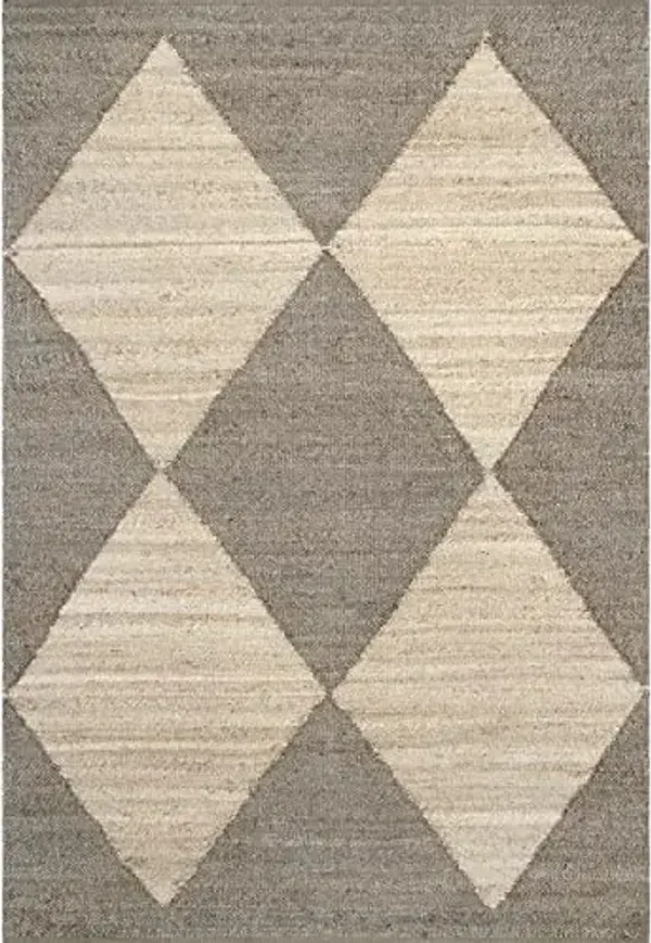 nuLOOM Pandora Diamond Jute Area Rug - 9x12 Global Inspired Gray/Ivory for Dining Room, Living Room, Kitchen - Neutral