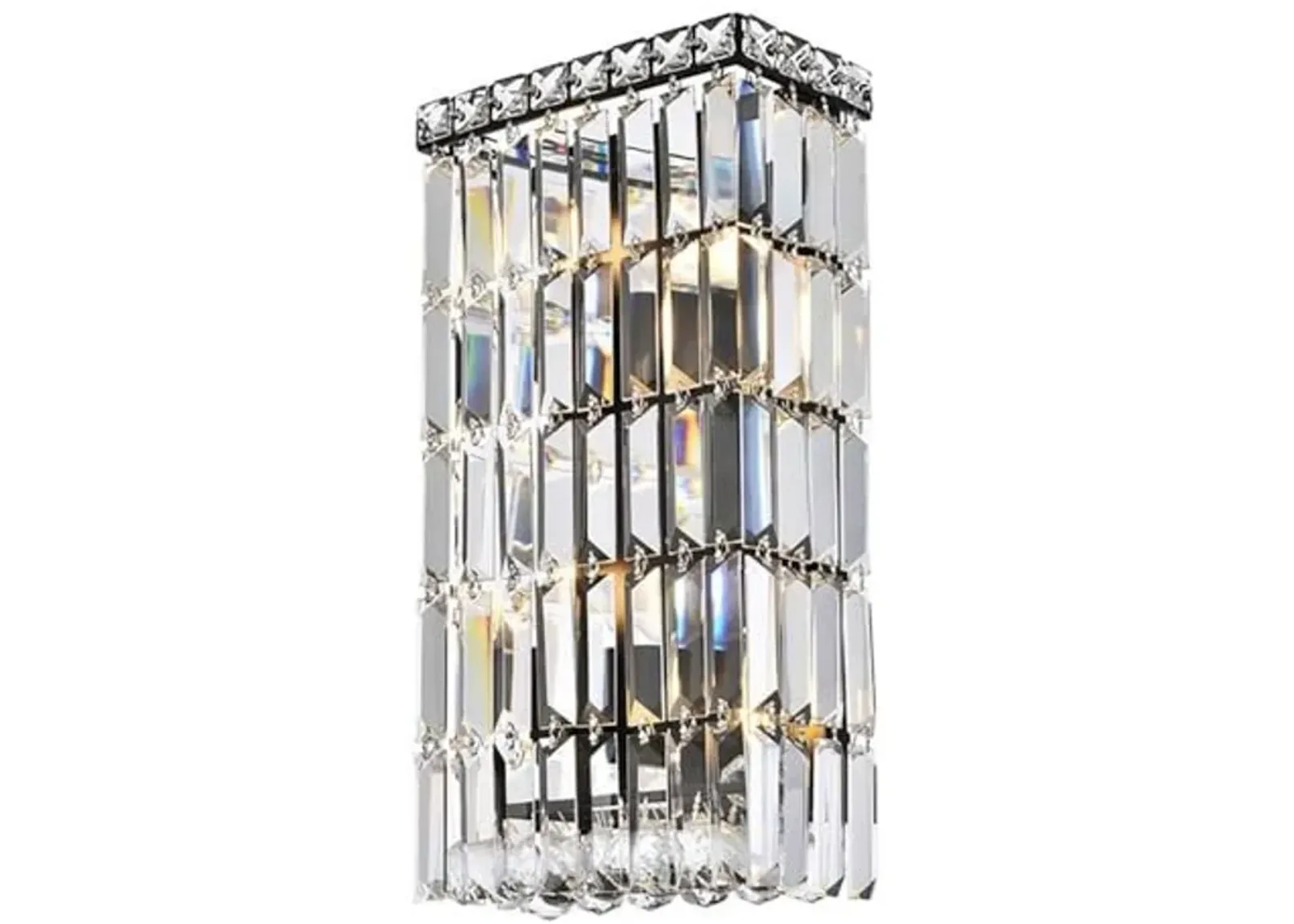 Elegant Lighting Maxime 8" Metal and Crystal Wall Sconce in Black Finish