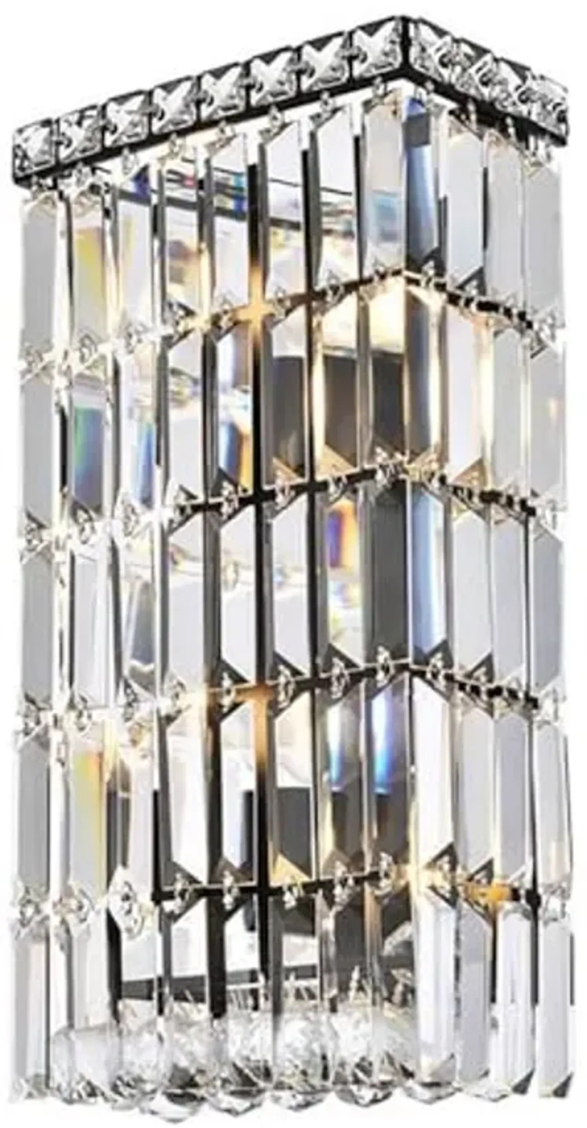 Elegant Lighting Maxime 8" Metal and Crystal Wall Sconce in Black Finish