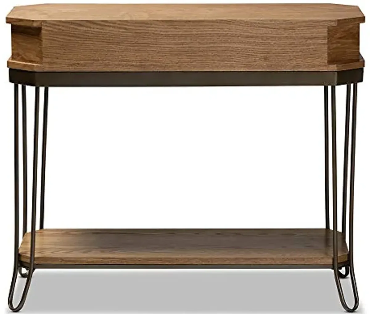 Baxton Studio Kellyn Console Tables, Oak Brown/Black