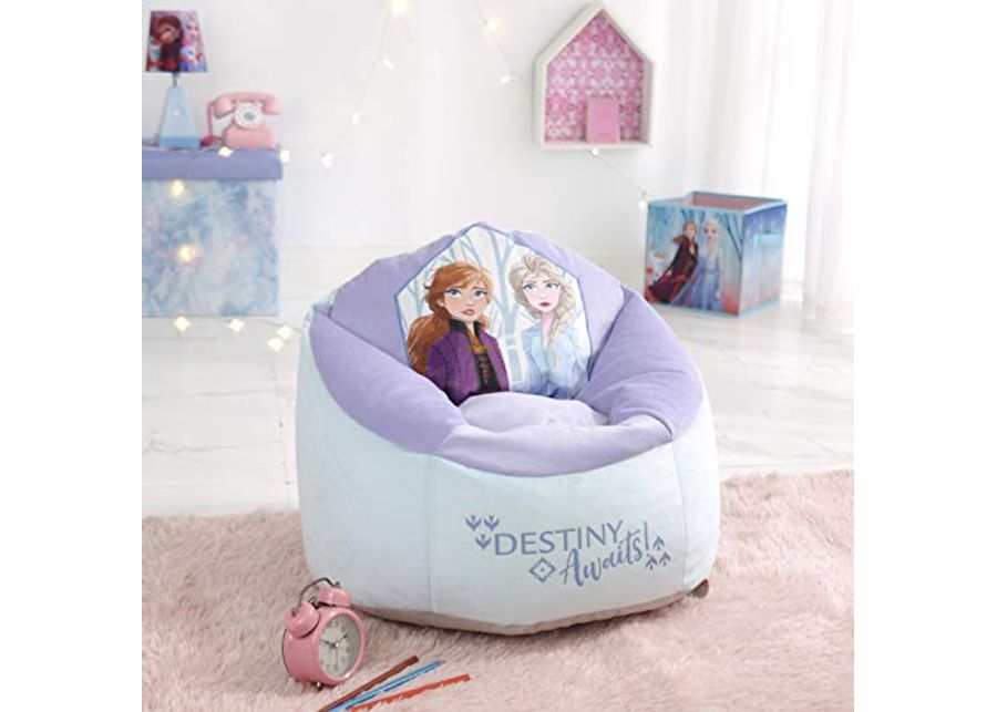 Disney Frozen 2 Rounded Back Micromink Bean Bag Chair, 20x20x20, Ages 3+