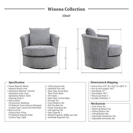Lexicon Winona 3-Piece Living Room Set, Gray