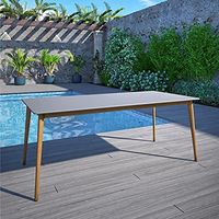 Amazonia Bethel 1-Piece Patio Rectangular Dining Table | Eucalyptus Wood | Ideal for Outdoors and Indoors