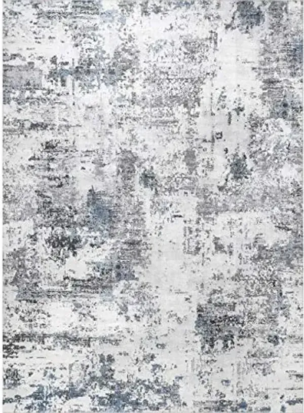 nuLOOM 5' x 8' SpinClean Machine Washable Stain-Resistant Area Rug with Non Slip Backing, Low Profile for Living Room, Bedroom, and Dining Room, Dali Grey