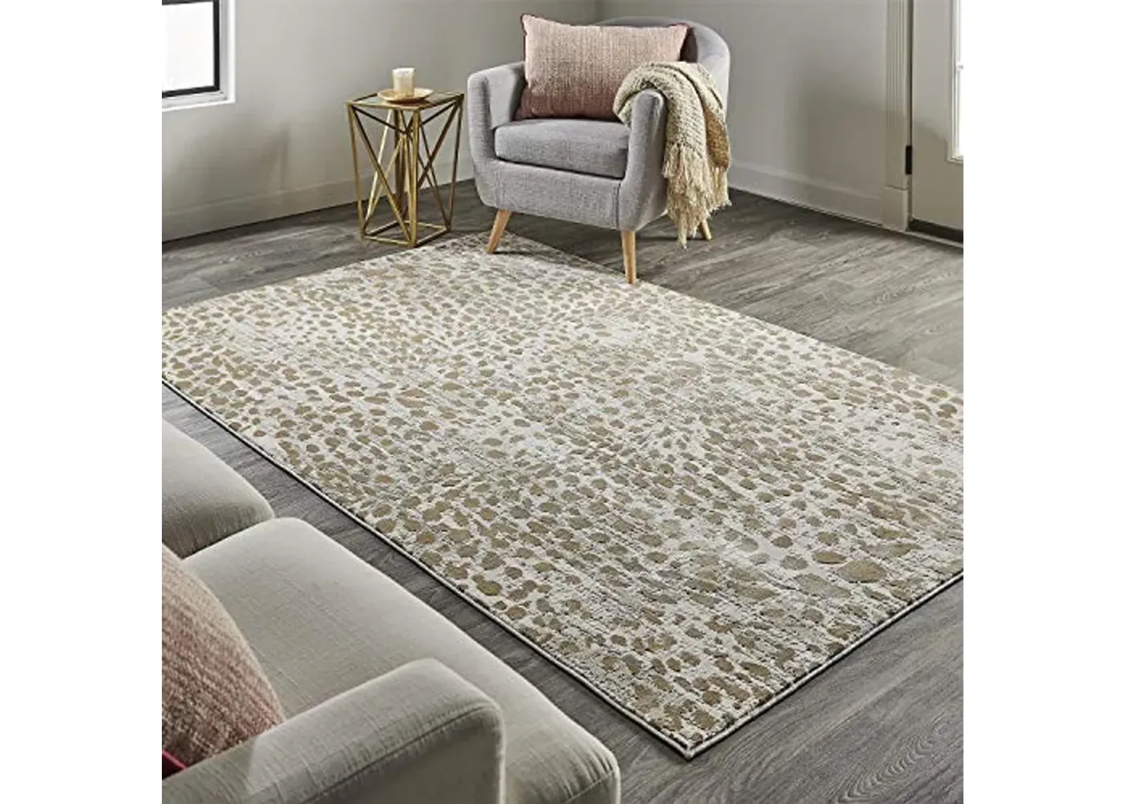 Feizy Rugs Waldor Area Rug, Contemporary Abstract Beige 5' x 8'