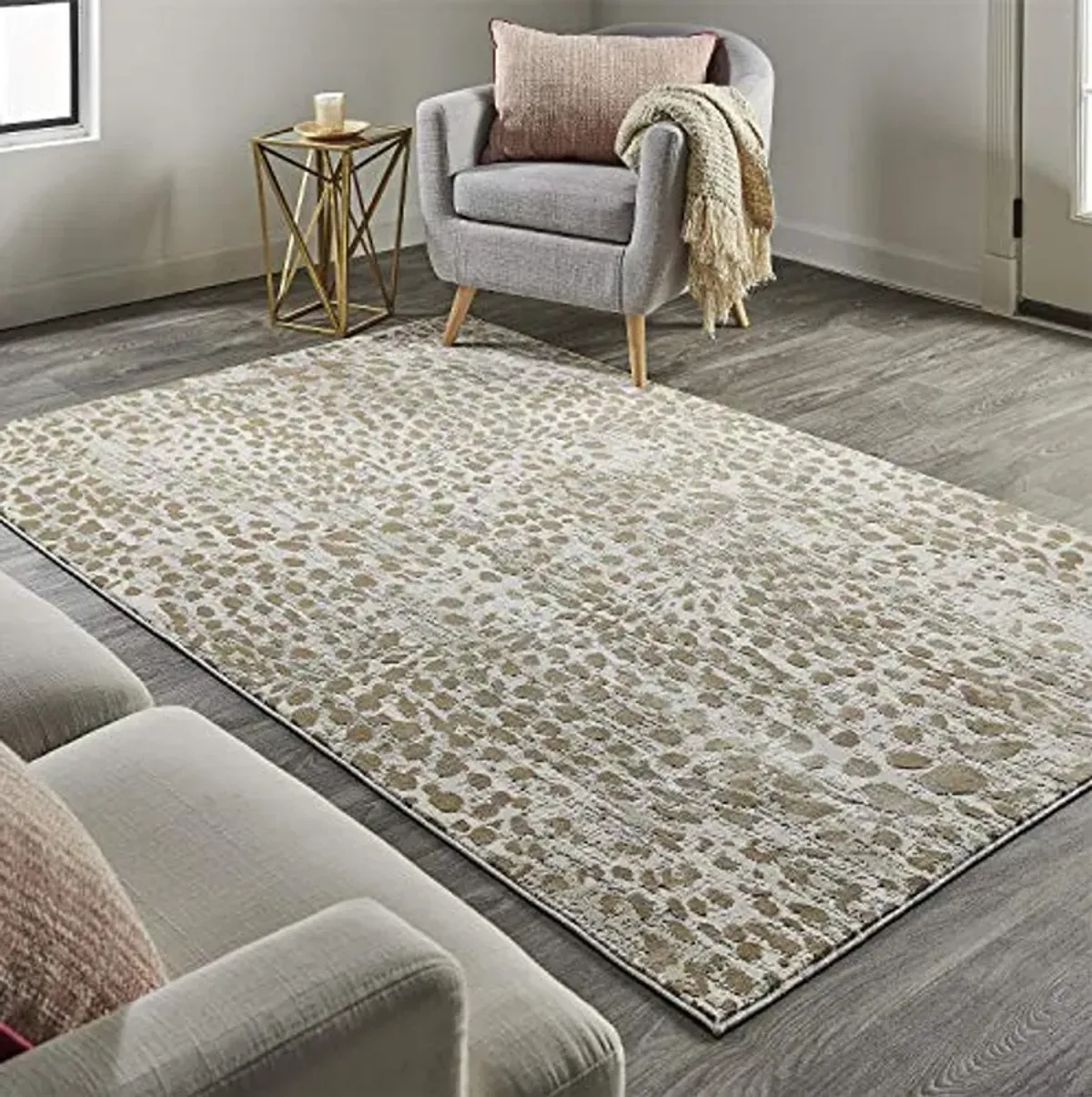 Feizy Rugs Waldor Area Rug, Contemporary Abstract Beige 5' x 8'