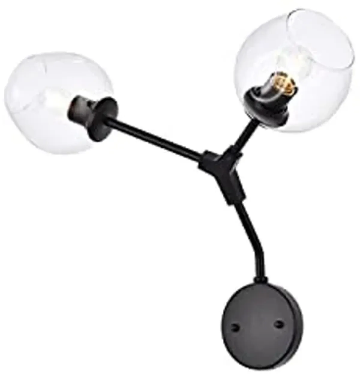 Elegant Lighting Cavoli 2 Lights Black Wall Sconce