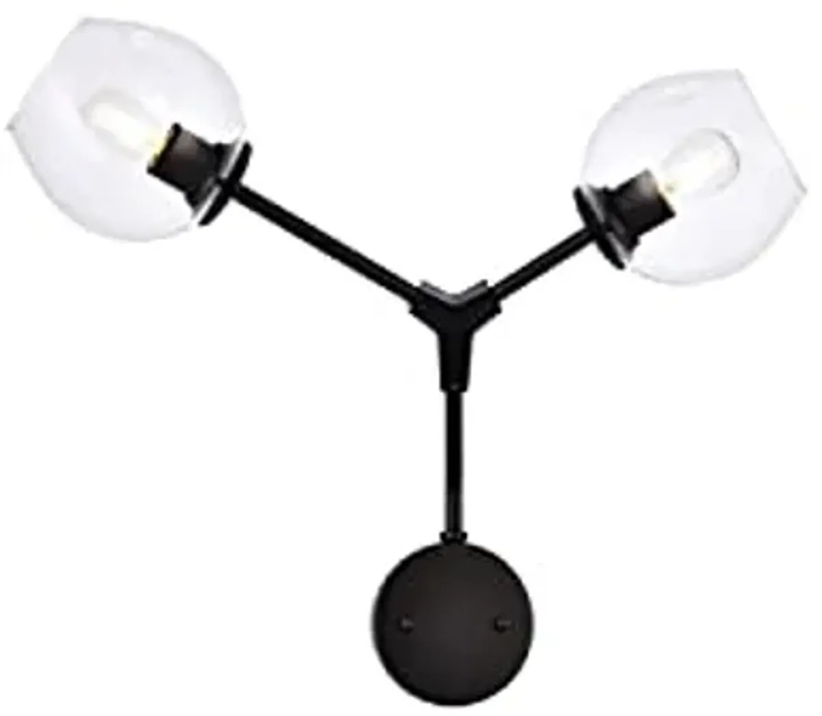 Elegant Lighting Cavoli 2 Lights Black Wall Sconce