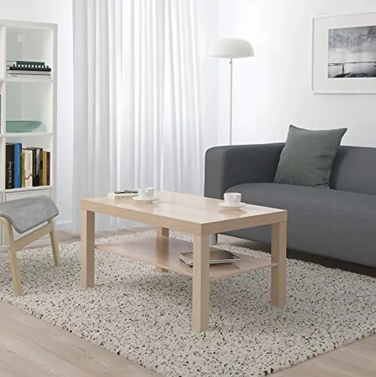 IKEA LACK coffee table 90x55x45 cm white stained oak effect