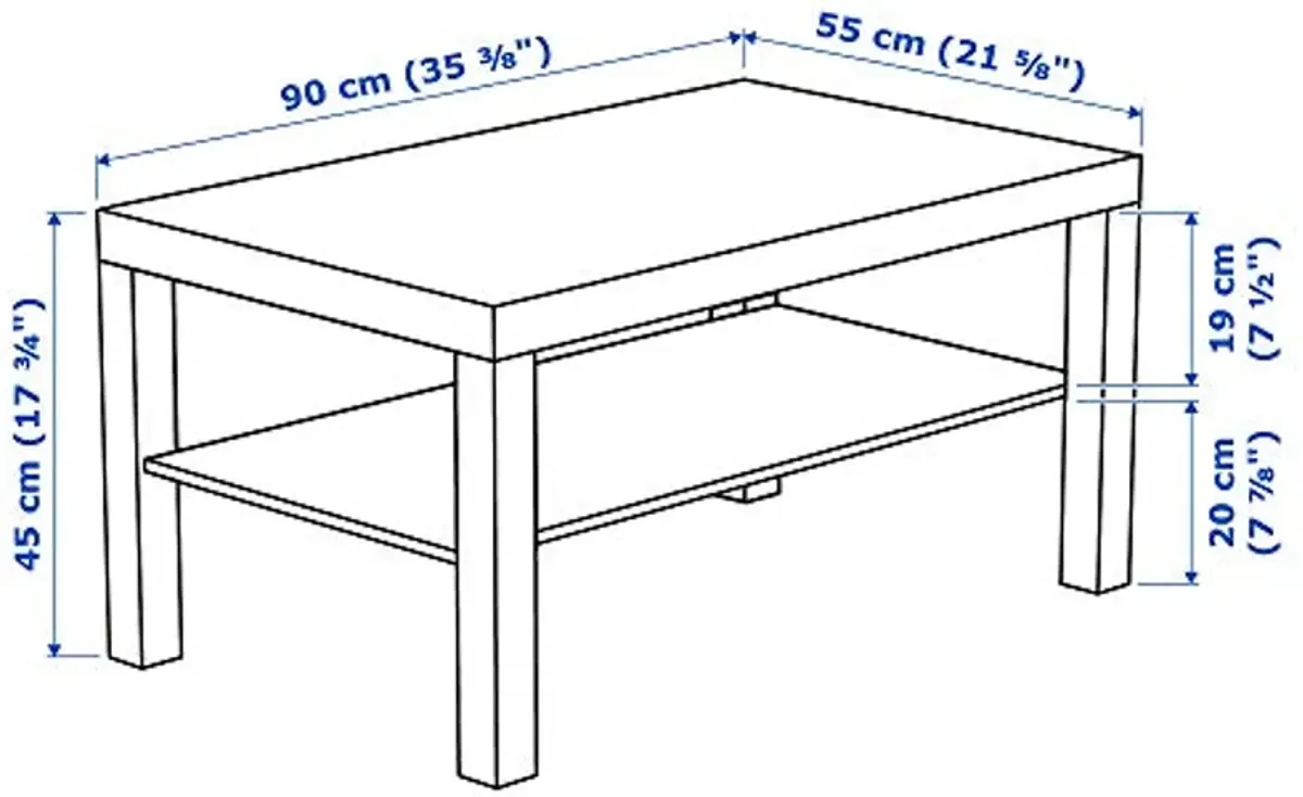 IKEA LACK coffee table 90x55x45 cm white stained oak effect