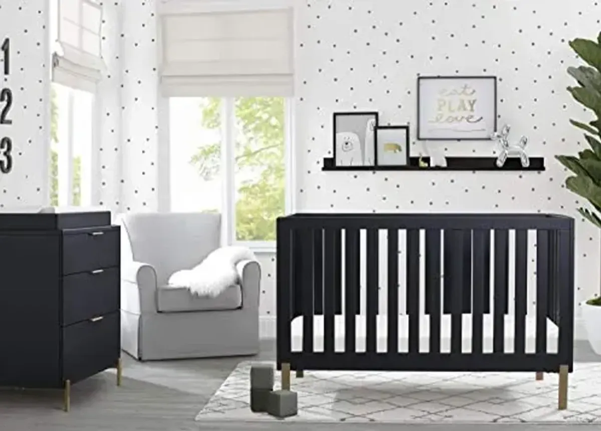 Delta Children Hendrix 4-in-1 Convertible Crib, Midnight Grey/Bronze