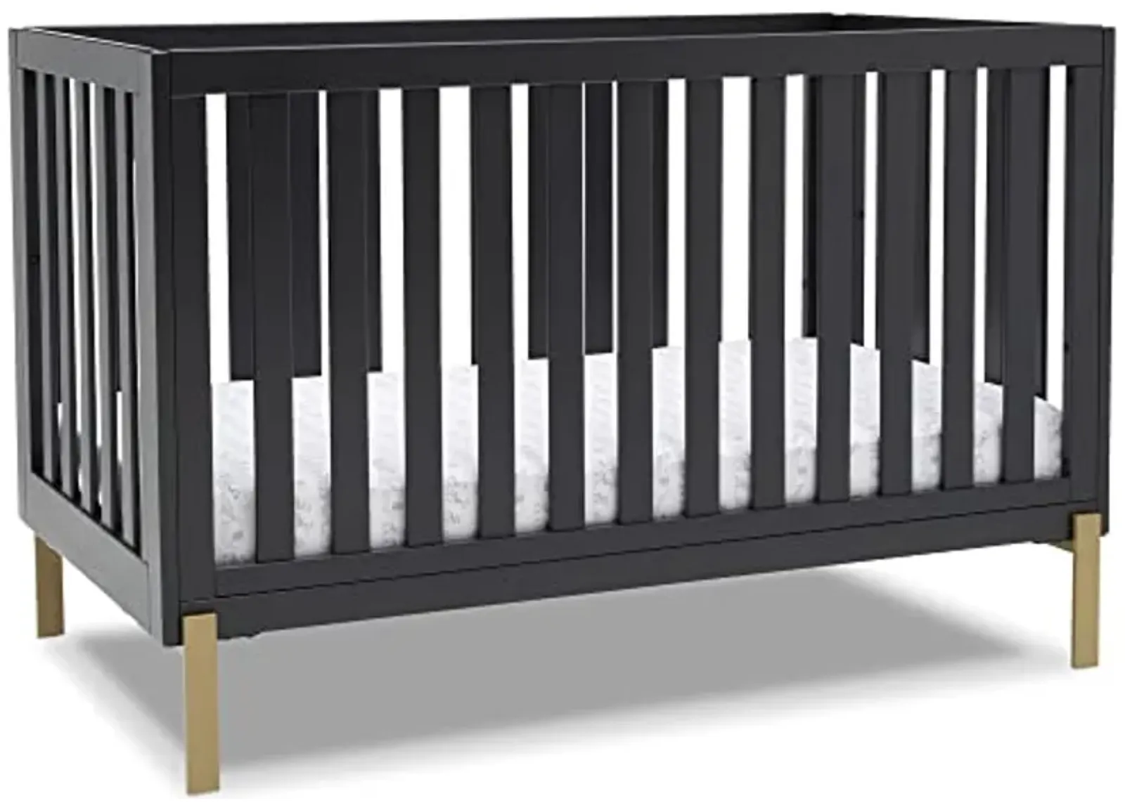 Delta Children Hendrix 4-in-1 Convertible Crib, Midnight Grey/Bronze