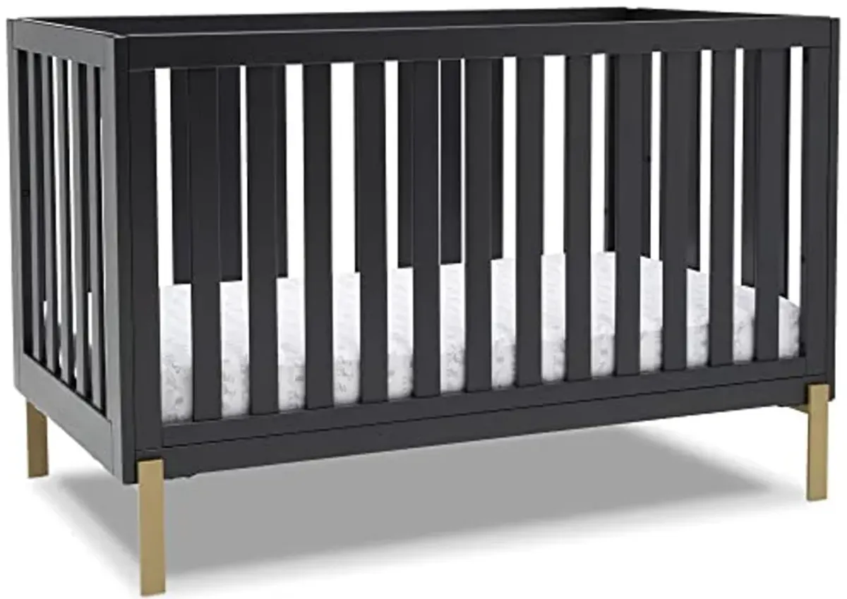 Delta Children Hendrix 4-in-1 Convertible Crib, Midnight Grey/Bronze