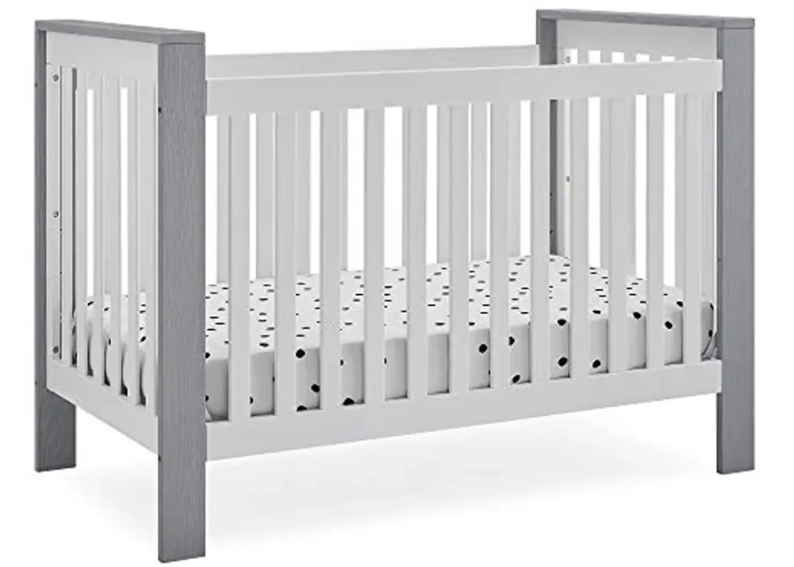 Delta Children Miles 4-in-1 Convertible Crib, Bianca White/Textured Cloud