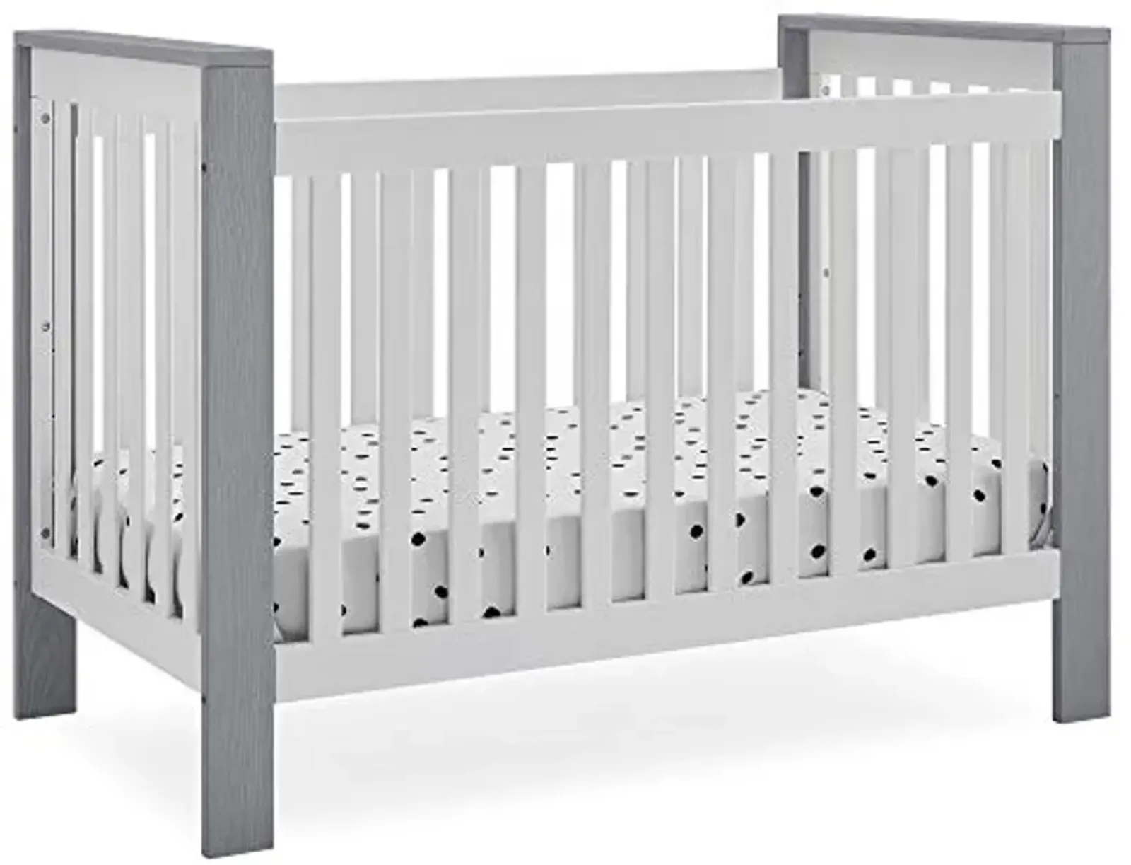 Delta Children Miles 4-in-1 Convertible Crib, Bianca White/Textured Cloud