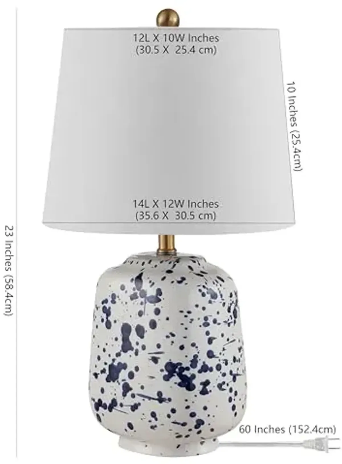 SAFAVIEH Lighting Collection Greyon Modern Navy Blue Ceramic 23-inch Bedroom Living Room Home Office Desk Nightstand Table Lamp (LED Bulb Included)