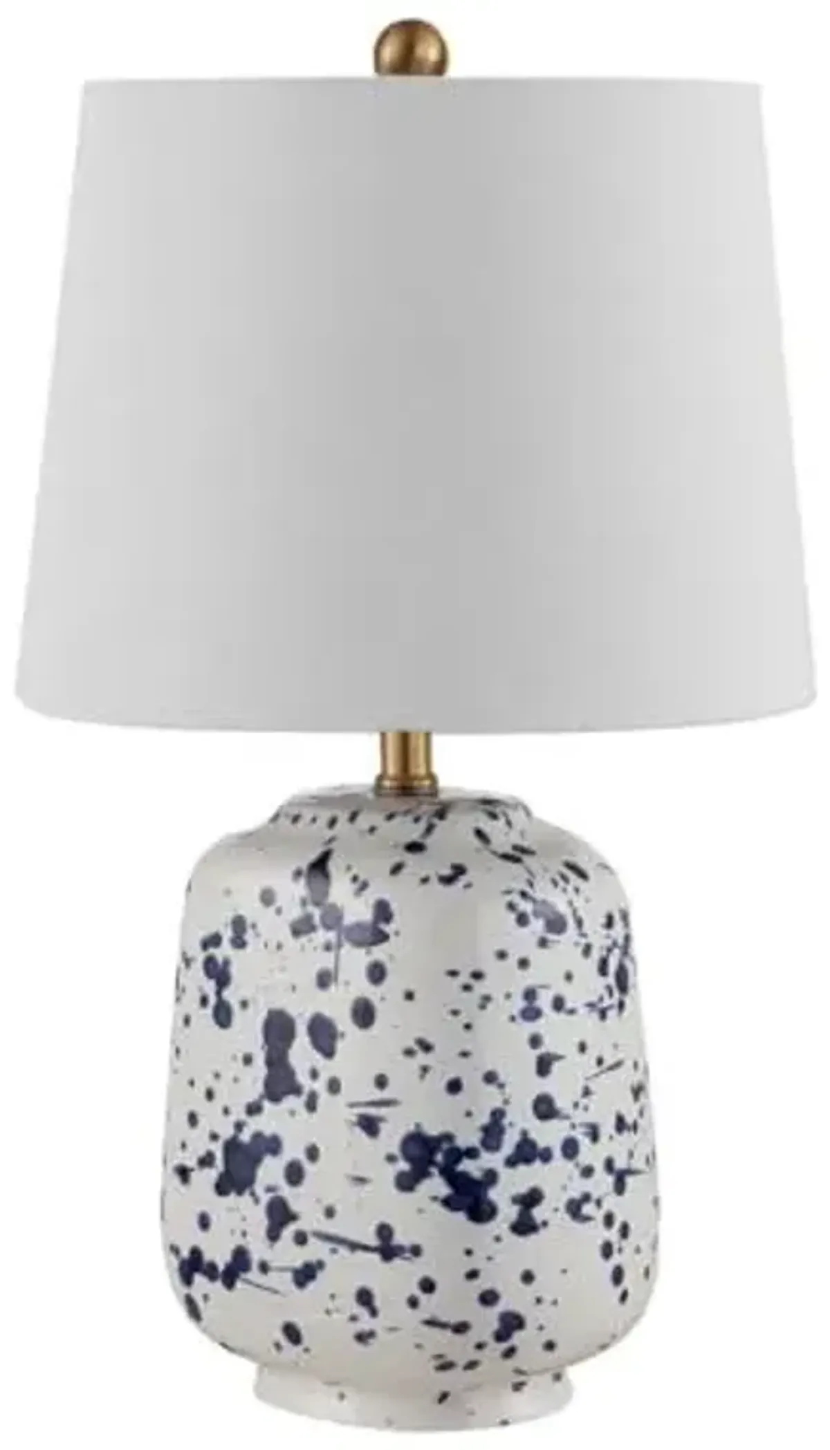 SAFAVIEH Lighting Collection Greyon Modern Navy Blue Ceramic 23-inch Bedroom Living Room Home Office Desk Nightstand Table Lamp (LED Bulb Included)