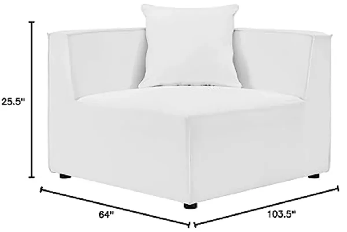 Modway EEI-4380-WHI Saybrook Patio Upholstered 4-Piece Sectional Sofa in White