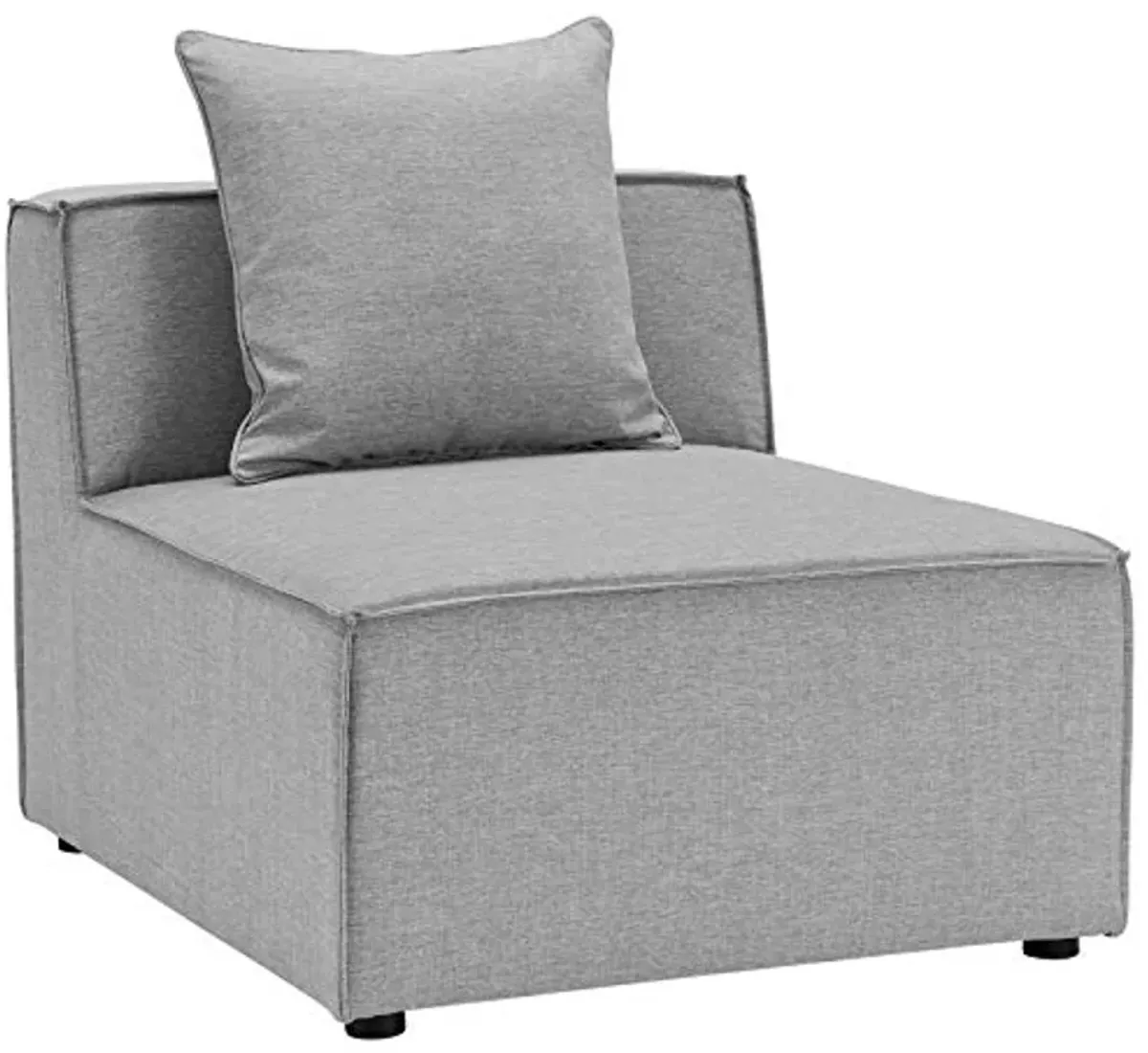 Modway EEI-4383-GRY Saybrook Patio Upholstered 6-Piece Sectional Sofa in Gray, Grey