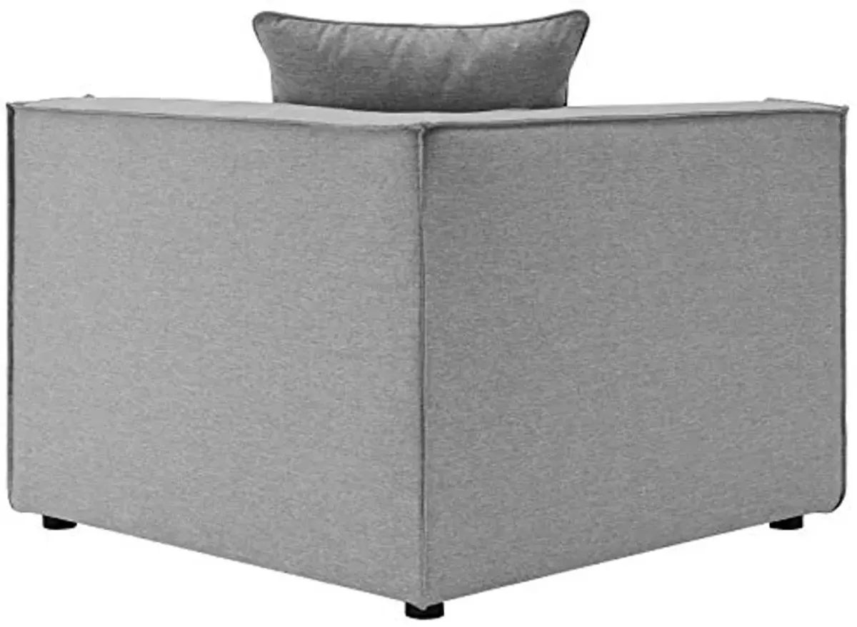 Modway EEI-4383-GRY Saybrook Patio Upholstered 6-Piece Sectional Sofa in Gray, Grey