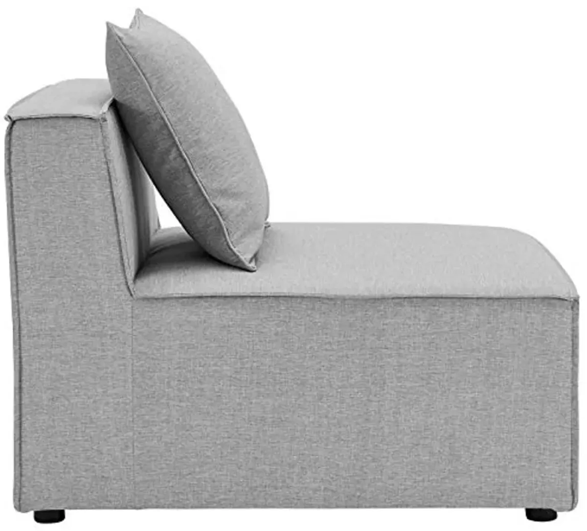 Modway EEI-4383-GRY Saybrook Patio Upholstered 6-Piece Sectional Sofa in Gray, Grey