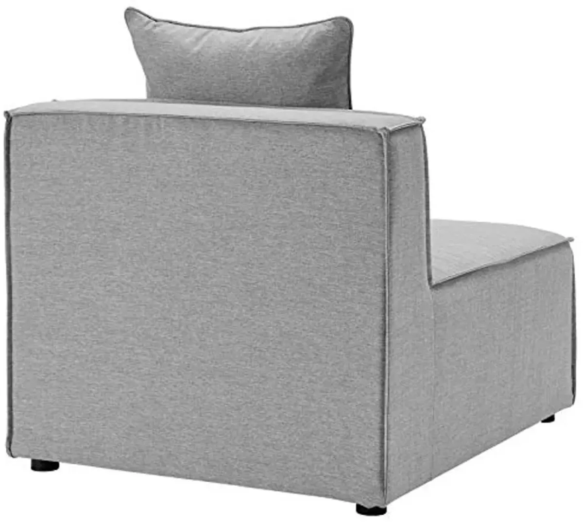 Modway EEI-4383-GRY Saybrook Patio Upholstered 6-Piece Sectional Sofa in Gray, Grey