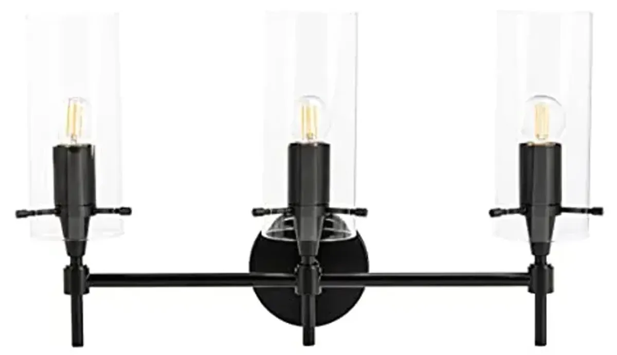 SAFAVIEH Collection Norala Matte Black 3-Light Vanity Sconce (LED Bulb Included) SCN5001B