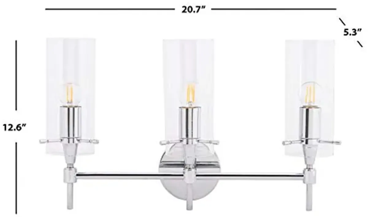 SAFAVIEH Collection Norala Chrome 3-Light Vanity Sconce (LED Bulb Included) SCN5001A