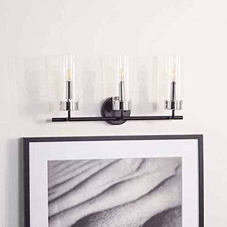 Safavieh Lighting Collection Remery Matte Black/Chrome 3-Light Sconce (LED Bulb Included)